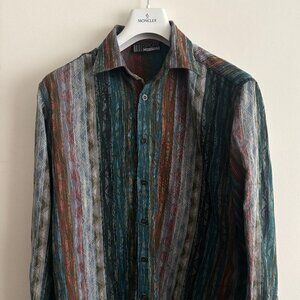 $1200 Missoni Multicolour Zig Zag Button-up Shirt - 38/ Medium